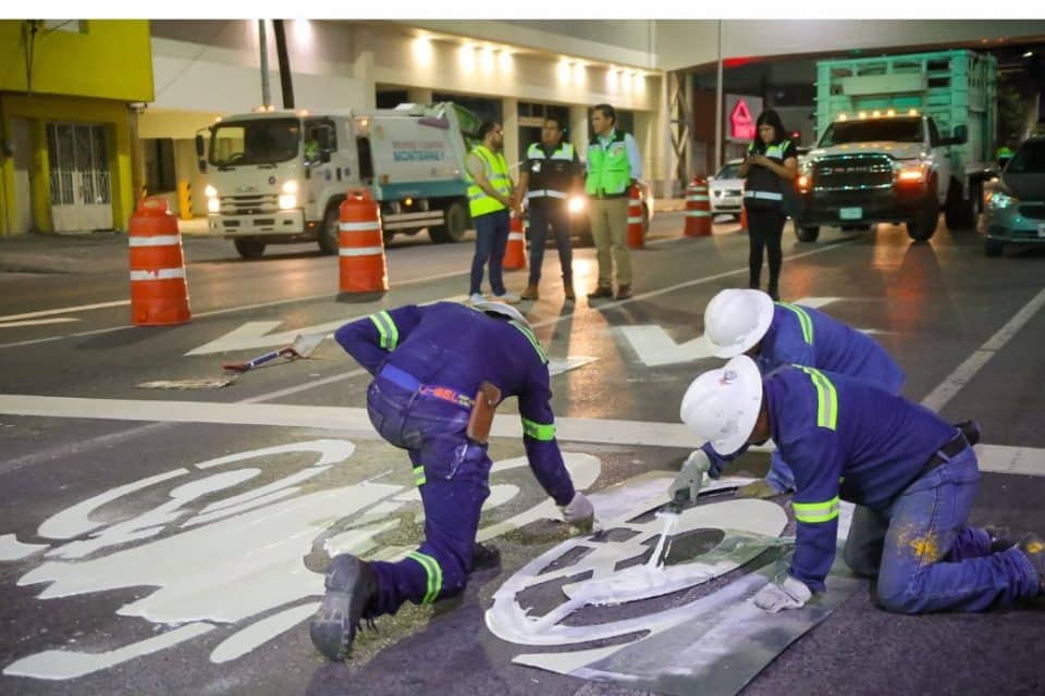 Arranca Monterrey Programa de delimitación de carriles y cruces peatonales en el Centro